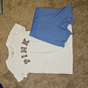 PINK T Shirt and Thermal Shorts